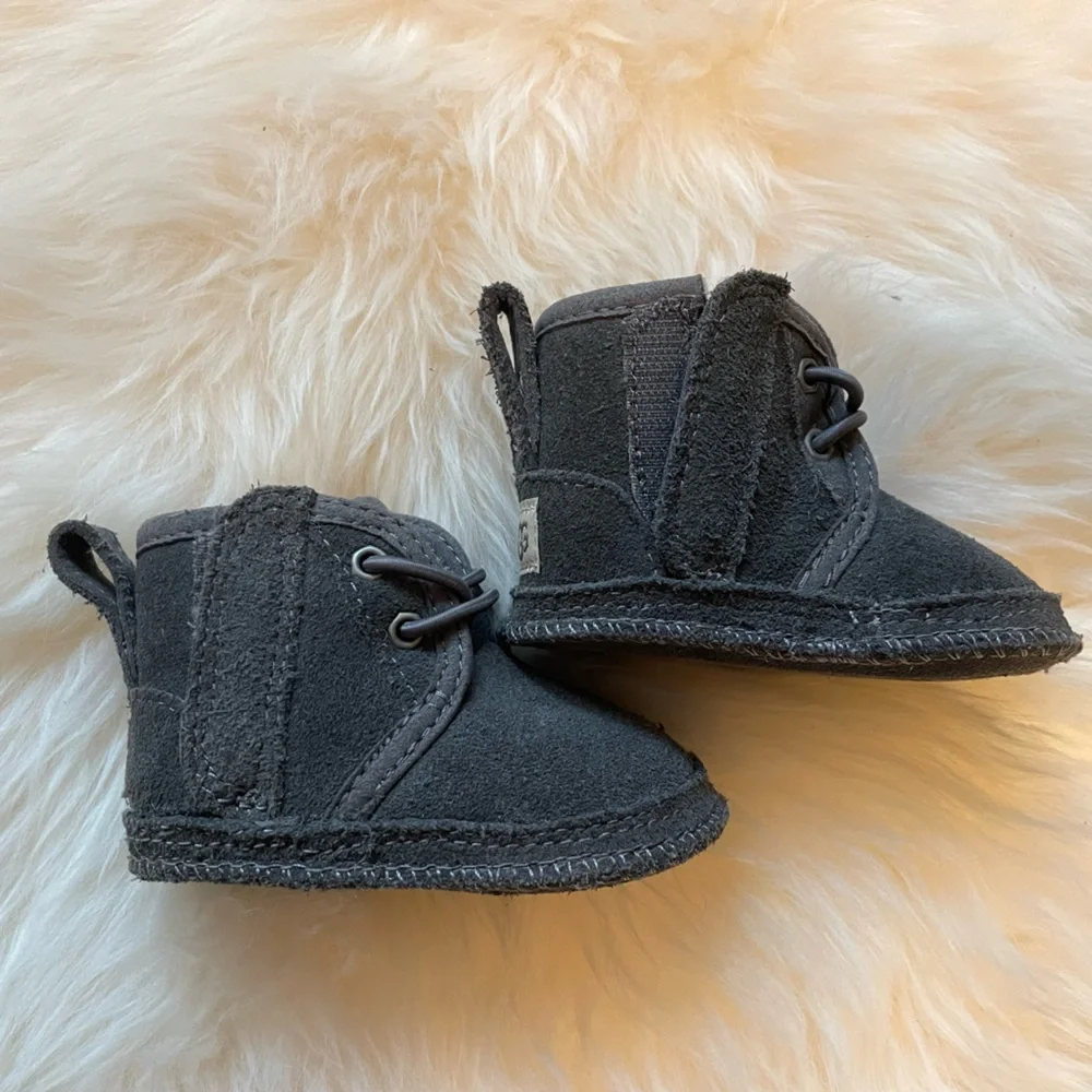 UGG Kids Black Suede Booties